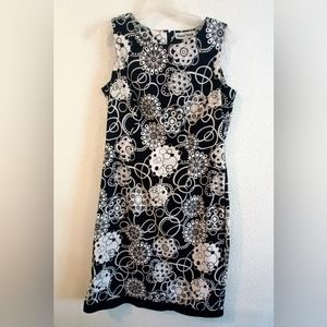 Vintage Ronni Nicole Women's Bold Floral Sleeveless Sheath Dress Size 10